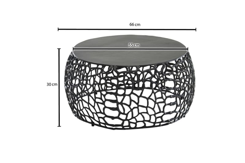 Soffbord Wohnling aluminiumgjutning, rund 60 cm handgjord, modern stil Svart - Svart - Möbler - Vardagsrum - Soffbord & vardagsrumsbord - Soffbord