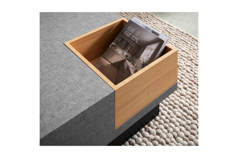 Soffbord Wohnling Betong-look fyrkantig 65 cm med förvaringsutrymme modern look - Möbler - Vardagsrum - Soffbord & vardagsrumsbord - Soffbord