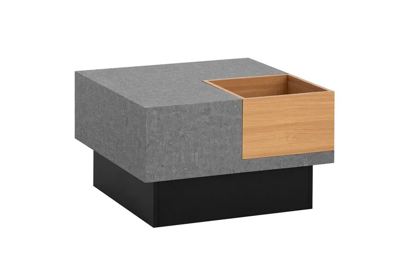 Soffbord Wohnling Betong-look fyrkantig 65 cm med förvaringsutrymme modern look