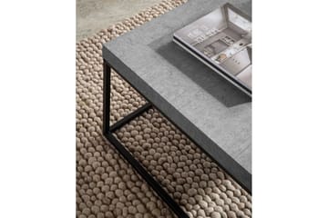Soffbord Wohnling fyrkant 60 cm stenoptikstil, klassisk metallram, modern look Grå - Grå - Möbler - Vardagsrum - Soffbord & vardagsrumsbord - Soffbord