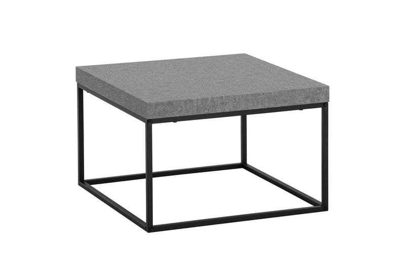 Soffbord Wohnling fyrkant 60 cm stenoptikstil, klassisk metallram, modern look Grå - Grå - Möbler - Vardagsrum - Soffbord & vardagsrumsbord - Soffbord