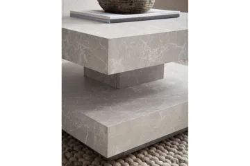 Soffbord Wohnling fyrkant 60 cm, stenoptikstil, modern look Beige - Beige - Möbler - Vardagsrum - Soffbord & vardagsrumsbord - Soffbord