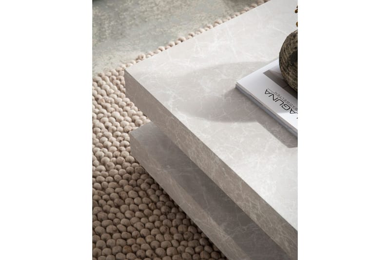 Soffbord Wohnling fyrkant 60 cm, stenoptikstil, modern look Beige - Beige - Möbler - Vardagsrum - Soffbord & vardagsrumsbord - Soffbord