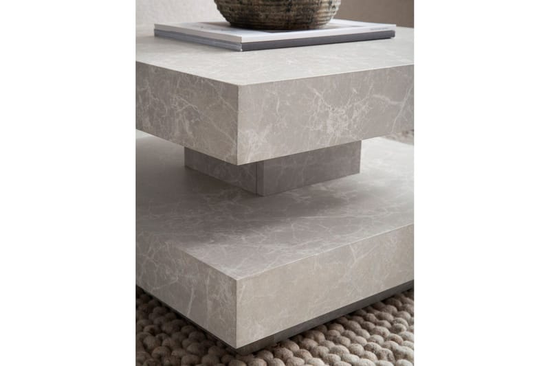 Soffbord Wohnling fyrkant 60 cm, stenoptikstil, modern look Beige - Beige - Möbler - Vardagsrum - Soffbord & vardagsrumsbord - Soffbord