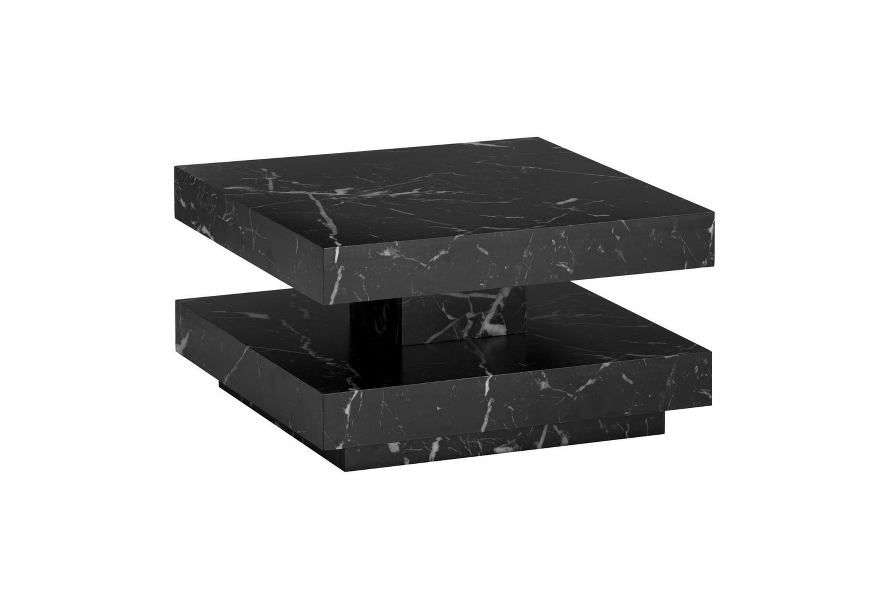 soffbord wohnling fyrkant 60 cm, stenoptikstil, modern look marmor svart - marmor svart