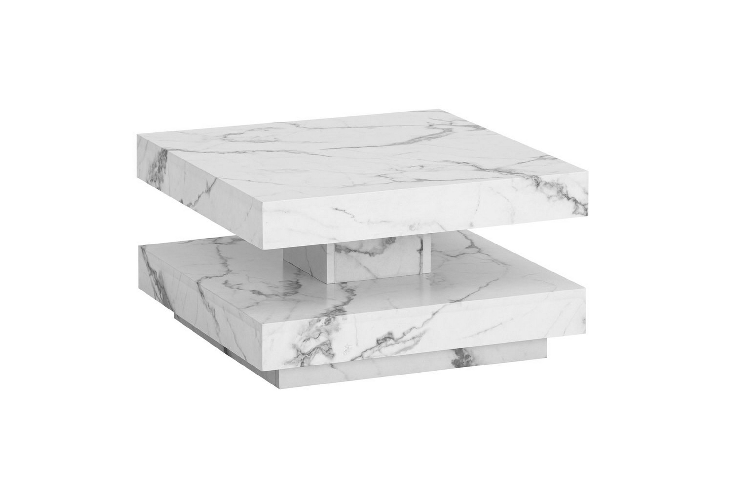soffbord wohnling fyrkant 60 cm, stenoptikstil, modern look marmor vit - marmor vit