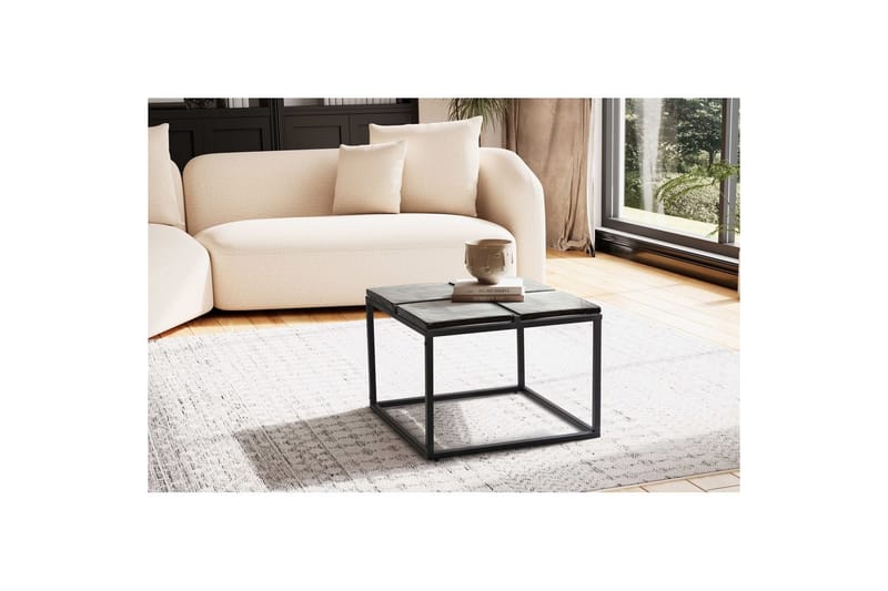 Soffbord Wohnling Fyrkantig Glas 58 cm Klassisk Metallram Modern - Möbler - Vardagsrum - Soffbord & vardagsrumsbord - Soffbord