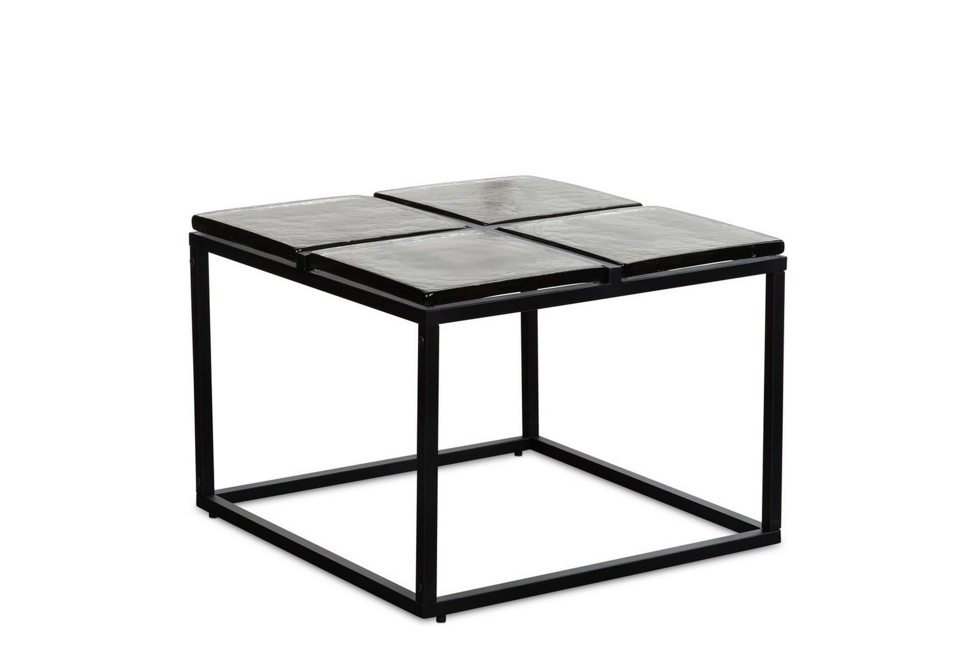 Soffbord Wohnling Fyrkantig Glas 58 cm Klassisk Metallram Modern -