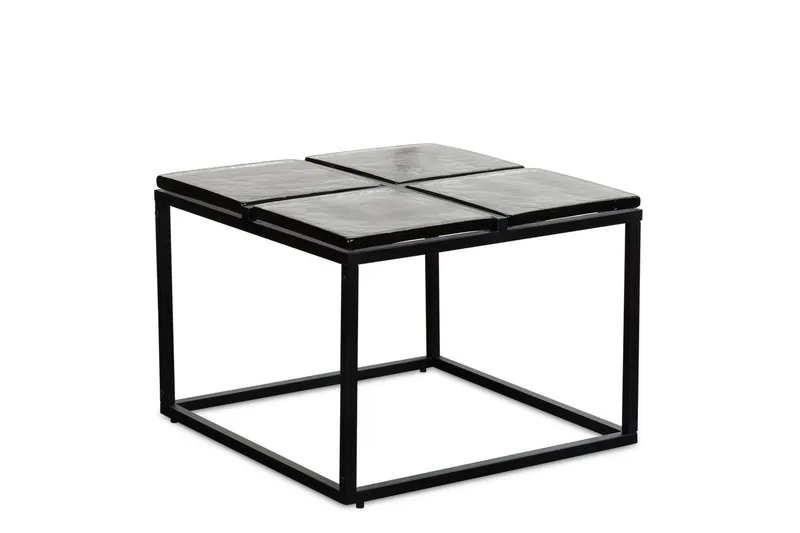 Soffbord Wohnling Fyrkantig Glas 58 cm Klassisk Metallram Modern
