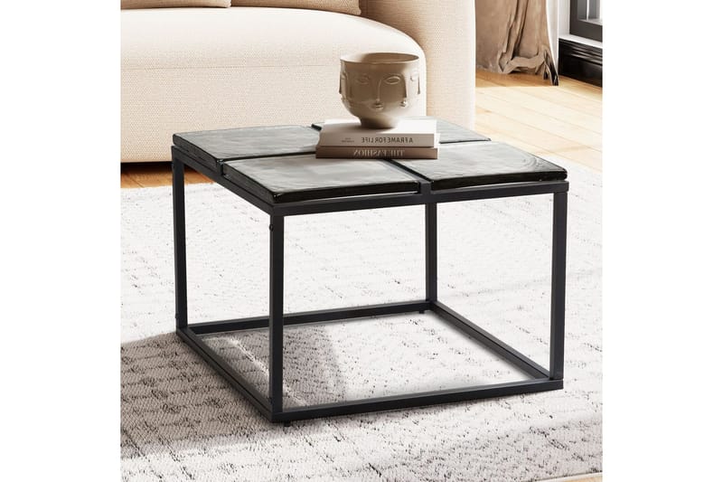 Soffbord Wohnling Fyrkantig Glas 58 cm Klassisk Metallram Modern - Möbler - Vardagsrum - Soffbord & vardagsrumsbord - Soffbord