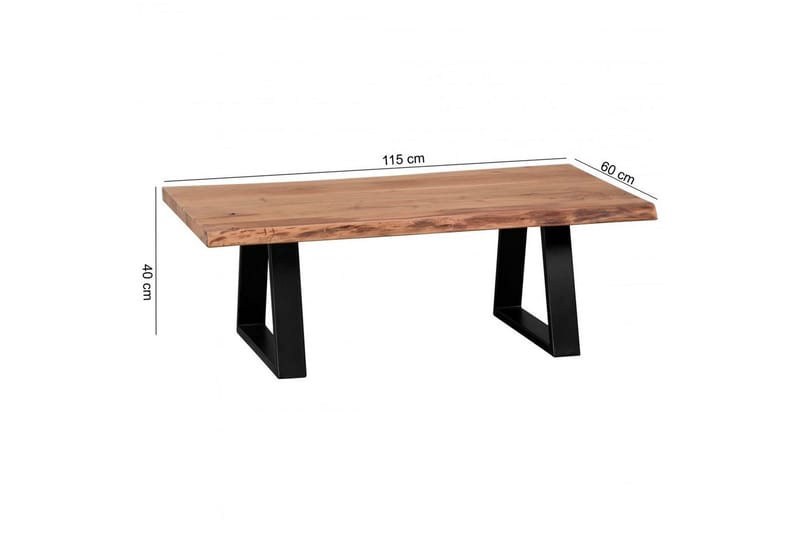 Soffbord Wohnling Gaya massiv akacia trädkantlook lantlig stil - Möbler - Vardagsrum - Soffbord & vardagsrumsbord - Soffbord