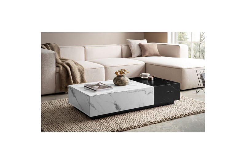 Soffbord Wohnling Marmorblockutseende Rektangulär Tvåfärgad Modern - Möbler - Vardagsrum - Soffbord & vardagsrumsbord - Marmorbord