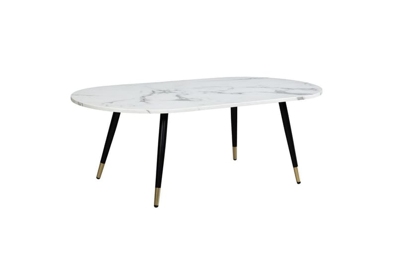 Soffbord Wohnling marmorlook 120 cm, oval modern stil Marmor Vit - Marmor Vit - Möbler - Vardagsrum - Soffbord & vardagsrumsbord - Soffbord