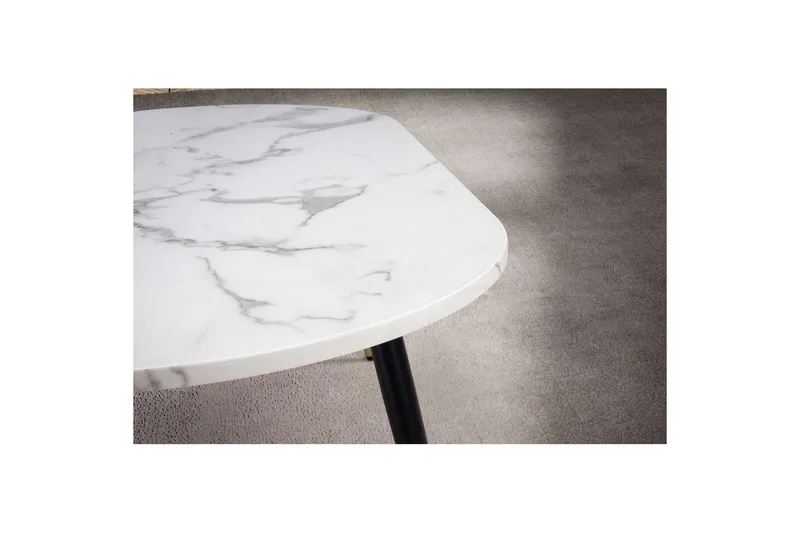 Soffbord Wohnling marmorlook 120 cm, oval modern stil Marmor Vit - Marmor Vit - Möbler - Vardagsrum - Soffbord & vardagsrumsbord - Marmorbord