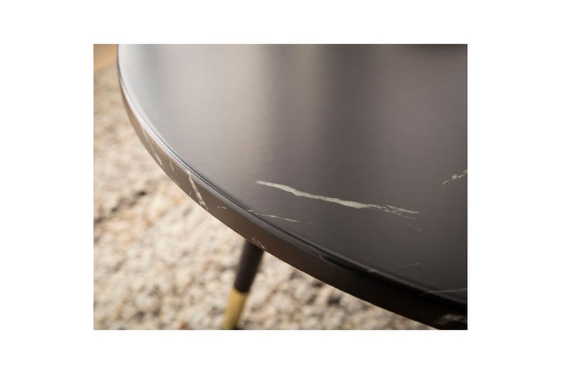 Soffbord Wohnling marmorlook 60 cm rund, modern stil Marmor Svart - Marmor Svart - Möbler - Vardagsrum - Soffbord & vardagsrumsbord - Marmorbord