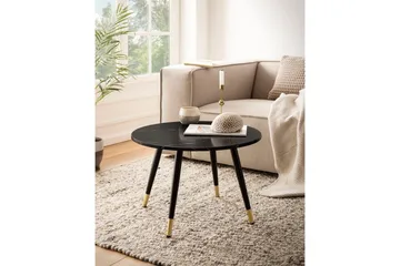 Soffbord Wohnling marmorlook 60 cm rund, modern stil Marmor Svart - Marmor Svart - Möbler - Vardagsrum - Soffbord & vardagsrumsbord - Soffbord