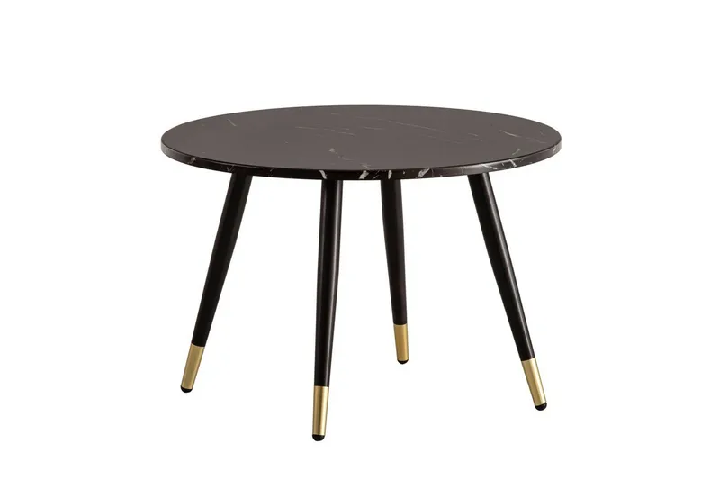 Soffbord Wohnling marmorlook 60 cm rund, modern stil Marmor Svart, Marmor Svart