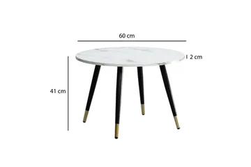 Soffbord Wohnling marmorlook 60 cm rund, modern stil Marmor Vit - Marmor Vit - Möbler - Vardagsrum - Soffbord & vardagsrumsbord - Soffbord