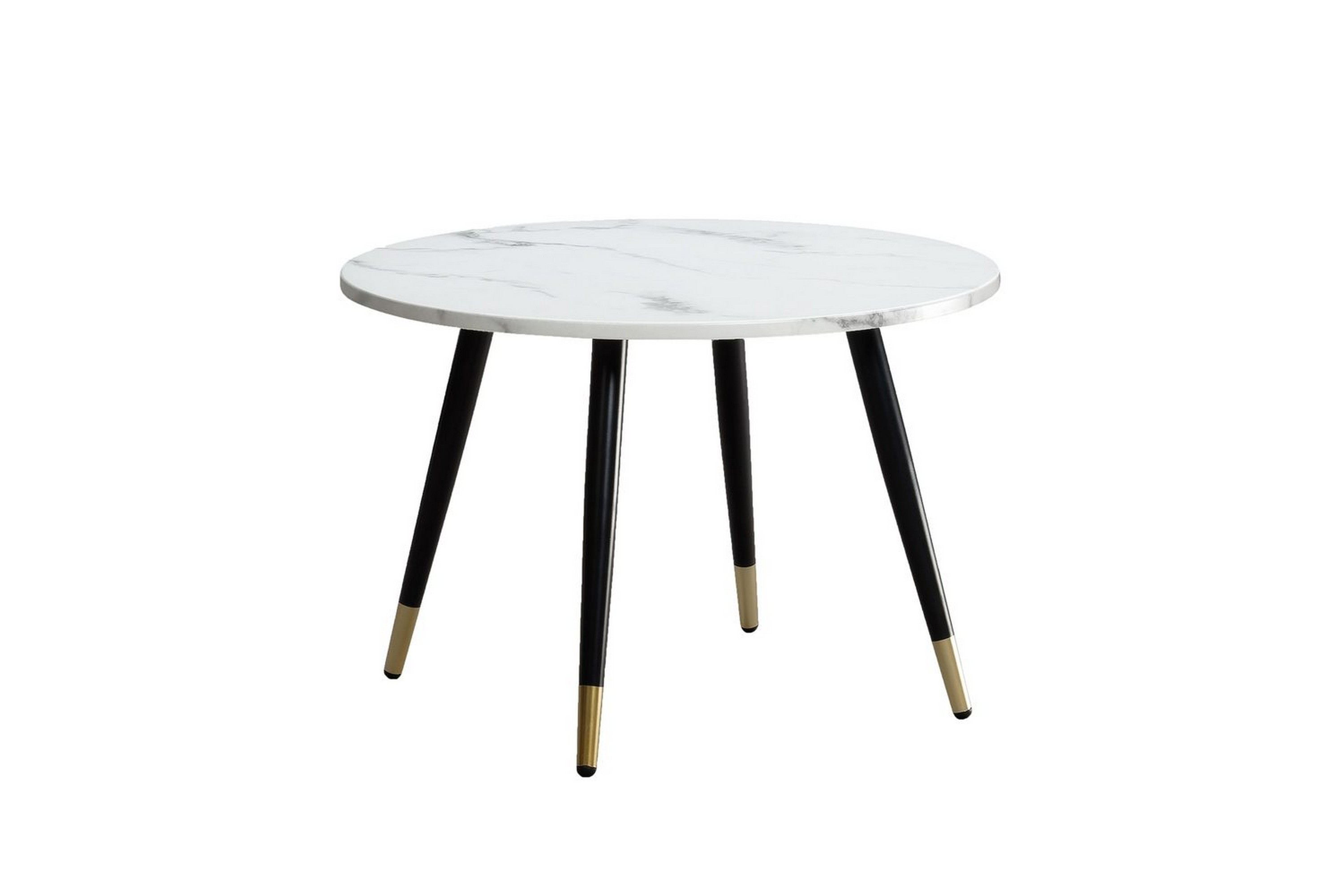 soffbord wohnling marmorlook 60 cm rund, modern stil marmor vit - marmor vit