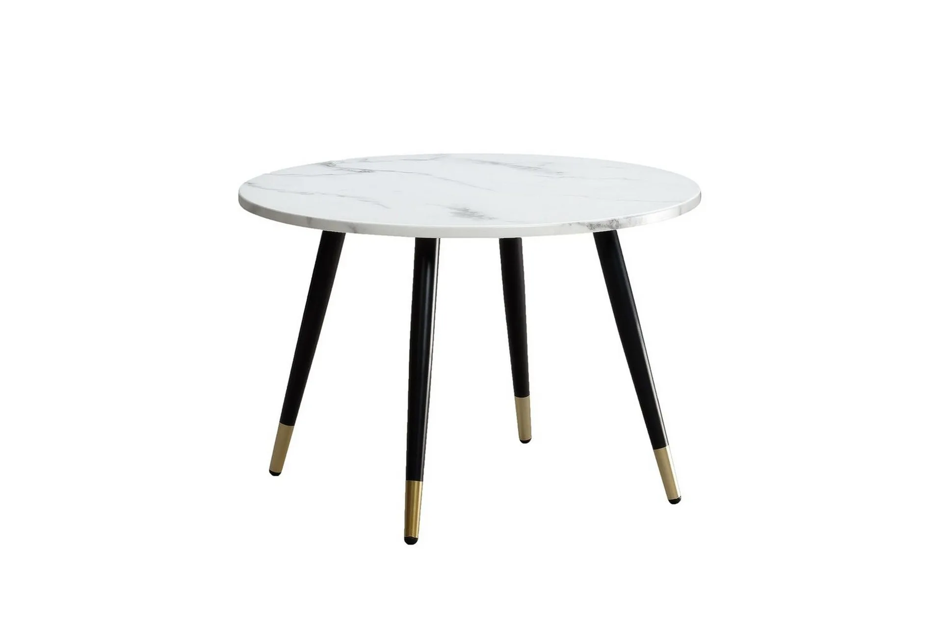 soffbord wohnling marmorlook 60 cm rund, modern stil marmor vit - marmor vit