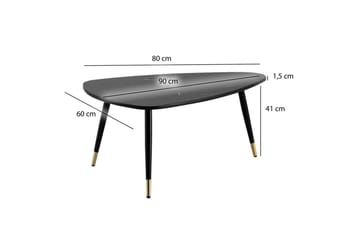 Soffbord Wohnling marmorutseende 90 cm, triangulär modern stil Marmor Svart - Marmor Svart - Möbler - Vardagsrum - Soffbord & vardagsrumsbord - Soffbord