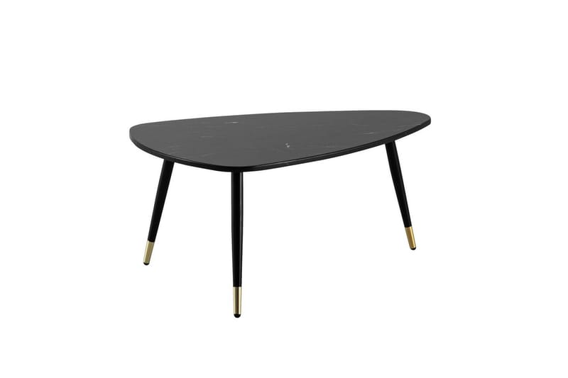 Soffbord Wohnling marmorutseende 90 cm, triangulär modern stil Marmor Svart - Marmor Svart - Möbler - Vardagsrum - Soffbord & vardagsrumsbord - Soffbord
