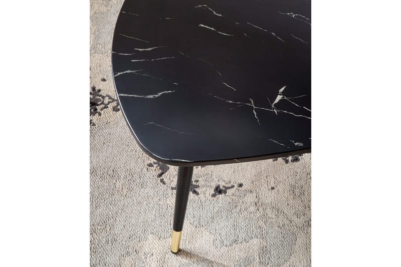Soffbord Wohnling marmorutseende 90 cm, triangulär modern stil Marmor Svart - Marmor Svart - Möbler - Vardagsrum - Soffbord & vardagsrumsbord - Marmorbord