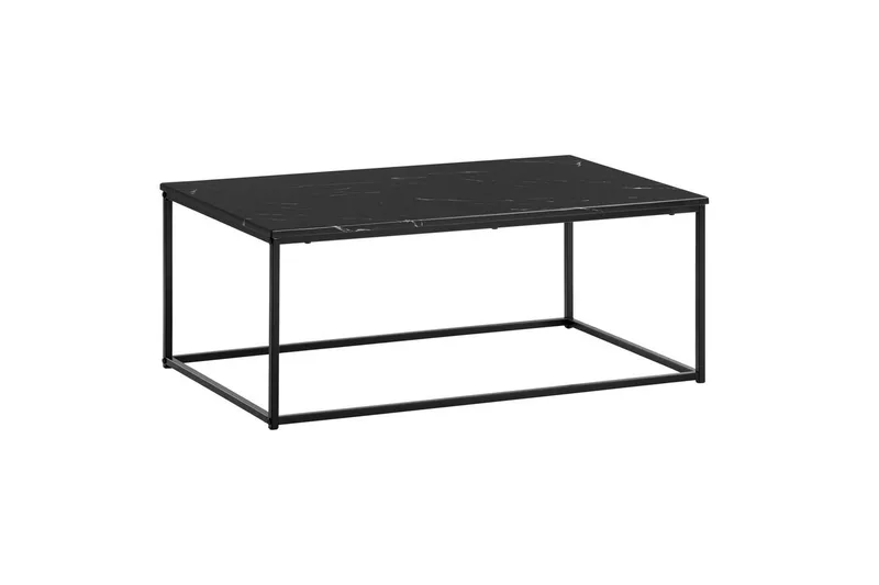 Soffbord Wohnling marmorutseende, rektangulär elegant, modern stil Svart, marmor svart, Svart, marmor svart