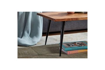 Soffbord Wohnling Massiv träkantskurva med nålformade metallben, lantlig stil - Möbler - Vardagsrum - Soffbord & vardagsrumsbord - Soffbord