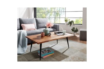 Soffbord Wohnling Massiv träkantskurva med nålformade metallben, lantlig stil - Möbler - Vardagsrum - Soffbord & vardagsrumsbord - Soffbord