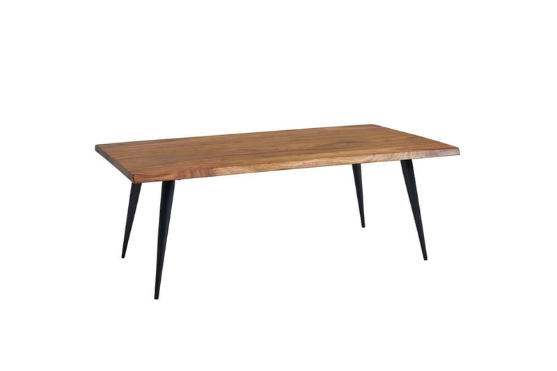 Soffbord Wohnling Massiv träkantskurva med nålformade metallben, lantlig stil - Möbler - Vardagsrum - Soffbord & vardagsrumsbord - Soffbord