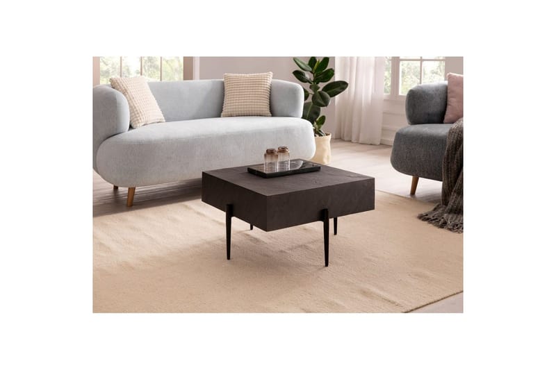 Soffbord Wohnling Massivt fyrkantigt trä i modern stenlook, modern - Möbler - Vardagsrum - Soffbord & vardagsrumsbord - Soffbord