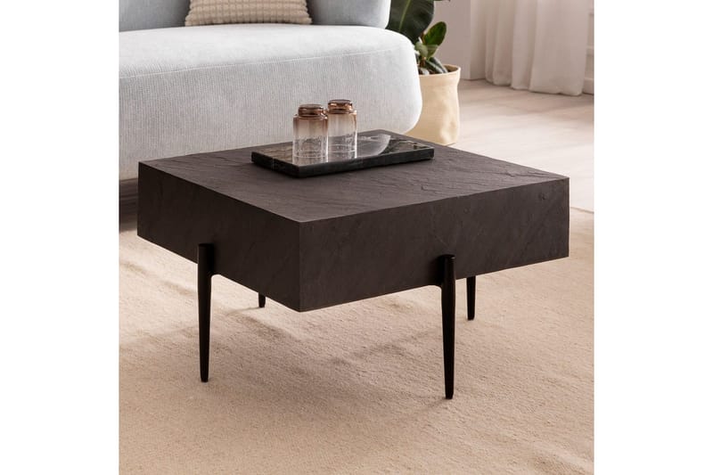 Soffbord Wohnling Massivt fyrkantigt trä i modern stenlook, modern - Möbler - Vardagsrum - Soffbord & vardagsrumsbord - Soffbord