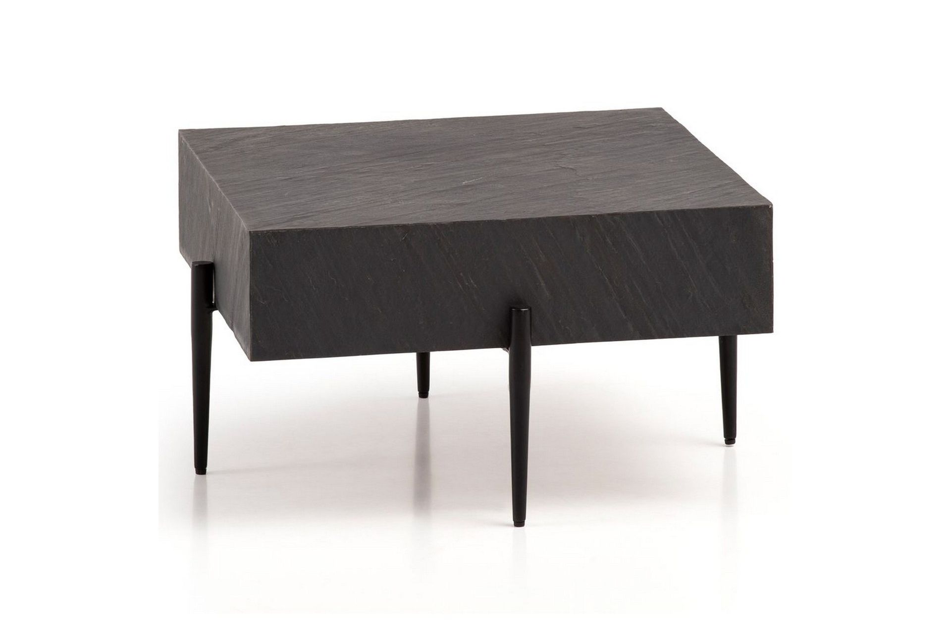 soffbord wohnling massivt fyrkantigt trä i modern stenlook, modern -