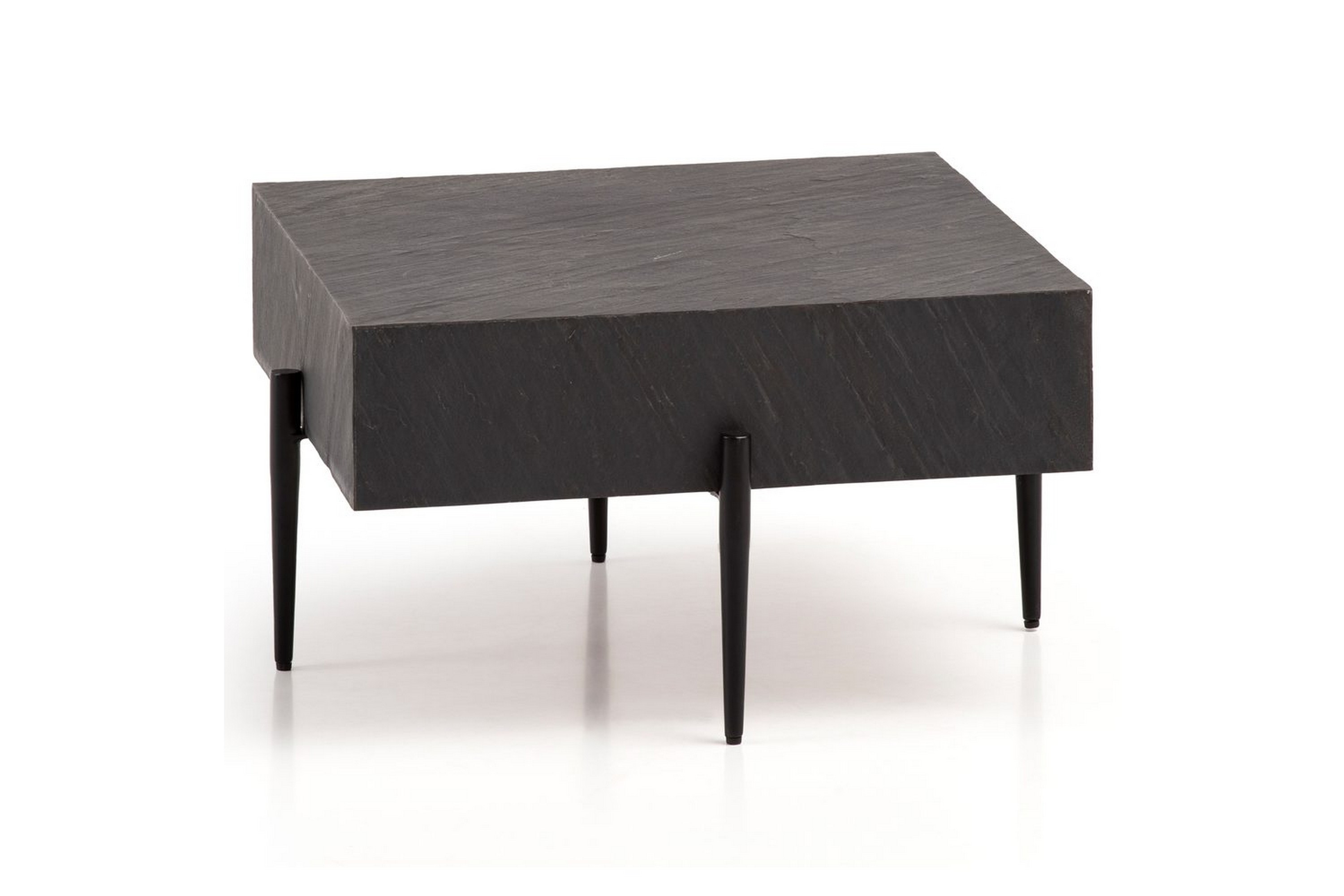 soffbord wohnling massivt fyrkantigt trä i modern stenlook, modern -