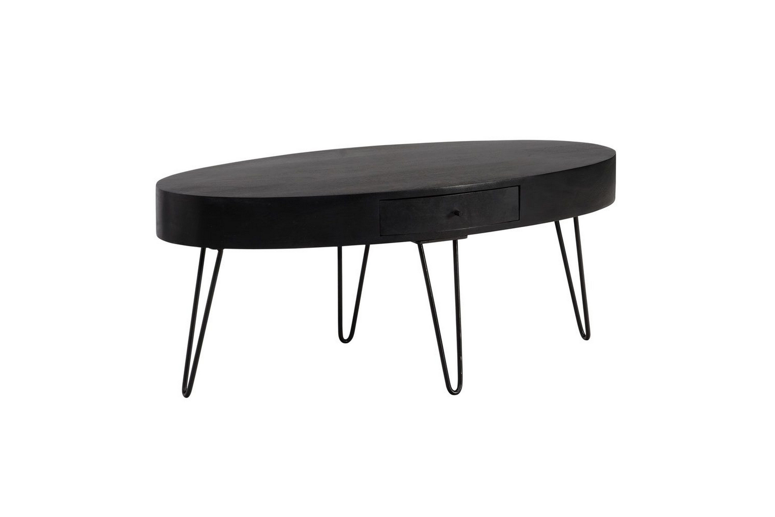 soffbord wohnling massivt trä 100 cm oval med låda lantligt stil -