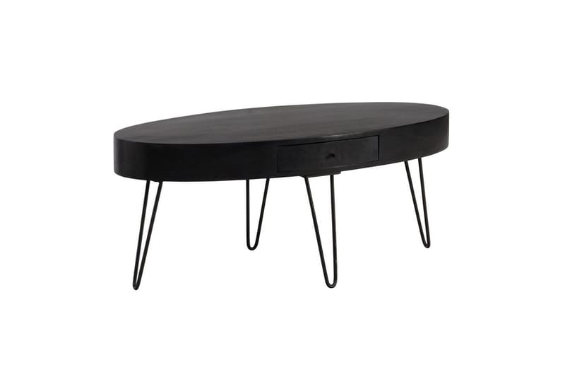 Soffbord Wohnling Massivt trä 100 cm oval med låda lantligt stil - Möbler - Vardagsrum - Soffbord & vardagsrumsbord - Soffbord