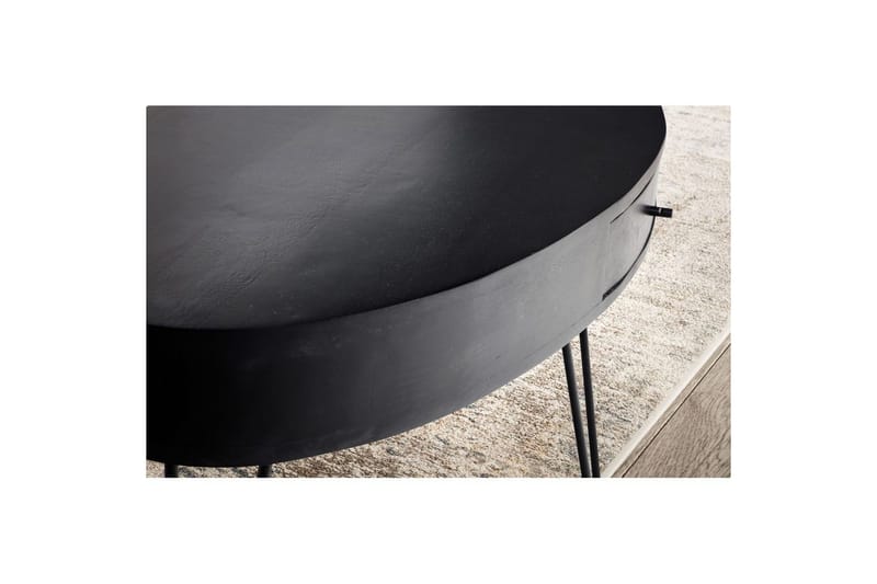 Soffbord Wohnling Massivt trä 100 cm oval med låda lantligt stil - Möbler - Vardagsrum - Soffbord & vardagsrumsbord - Soffbord