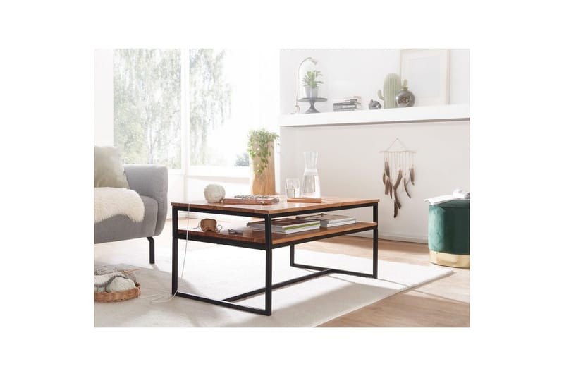 Soffbord Wohnling Massivt trä 100 cm rektangulär med bricka modern - Möbler - Vardagsrum - Soffbord & vardagsrumsbord - Soffbord