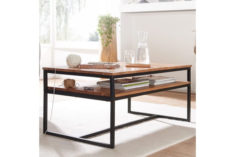 Soffbord Wohnling Massivt trä 100 cm rektangulär med bricka modern - Möbler - Vardagsrum - Soffbord & vardagsrumsbord - Soffbord