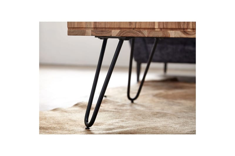 Soffbord Wohnling Massivt trä 60 cm fyrkantig med 4 förvaringsbrickor lantligt - Möbler - Vardagsrum - Soffbord & vardagsrumsbord - Soffbord