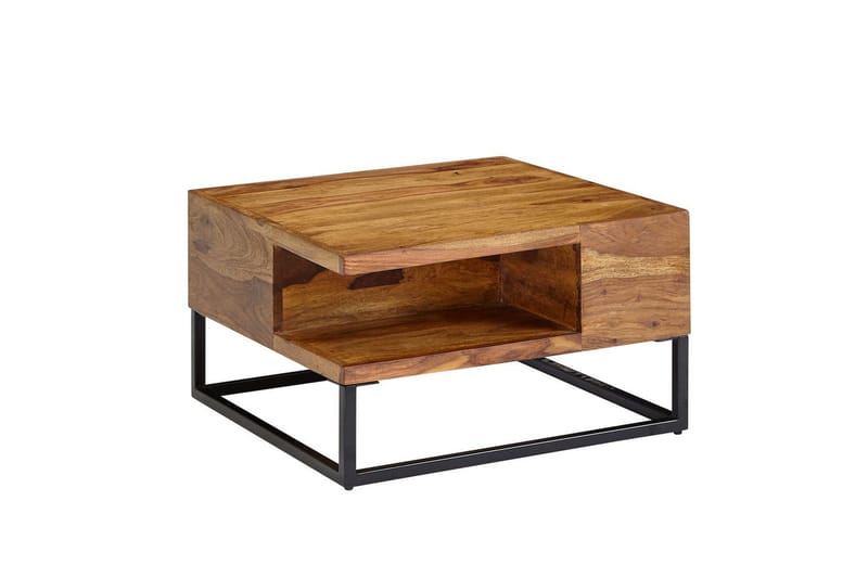 Soffbord Wohnling Massivt trä 60 cm fyrkantig med bricka lantligt - Möbler - Vardagsrum - Soffbord & vardagsrumsbord - Soffbord