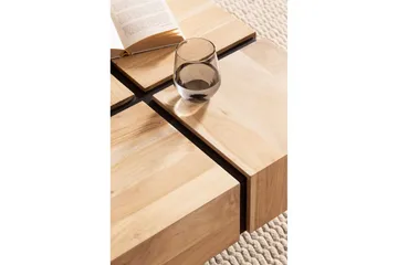 Soffbord Wohnling massivt trä 60 cm kub, fyrkantig, modern stil ljusbrun - ljusbrun - Möbler - Vardagsrum - Soffbord & vardagsrumsbord - Soffbord