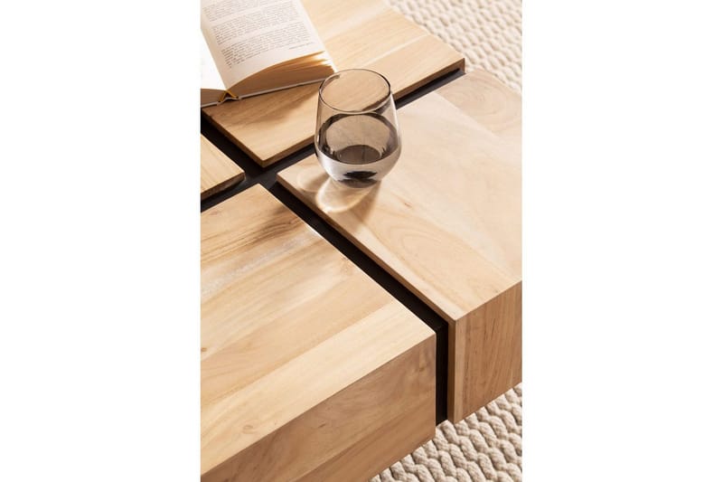 Soffbord Wohnling massivt trä 60 cm kub, fyrkantig, modern stil ljusbrun - ljusbrun - Möbler - Vardagsrum - Soffbord & vardagsrumsbord - Soffbord
