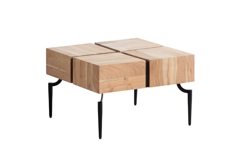 Soffbord Wohnling massivt trä 60 cm kub, fyrkantig, modern stil ljusbrun - ljusbrun - Möbler - Vardagsrum - Soffbord & vardagsrumsbord - Soffbord