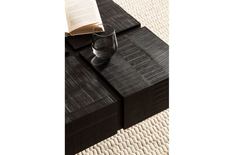 Soffbord Wohnling massivt trä 60 cm kub, fyrkantig, modern stil Svart - Svart - Möbler - Vardagsrum - Soffbord & vardagsrumsbord - Soffbord