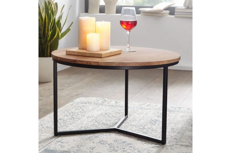 Soffbord Wohnling Massivt trä 60 cm Rund Modern - Möbler - Vardagsrum - Soffbord & vardagsrumsbord - Soffbord
