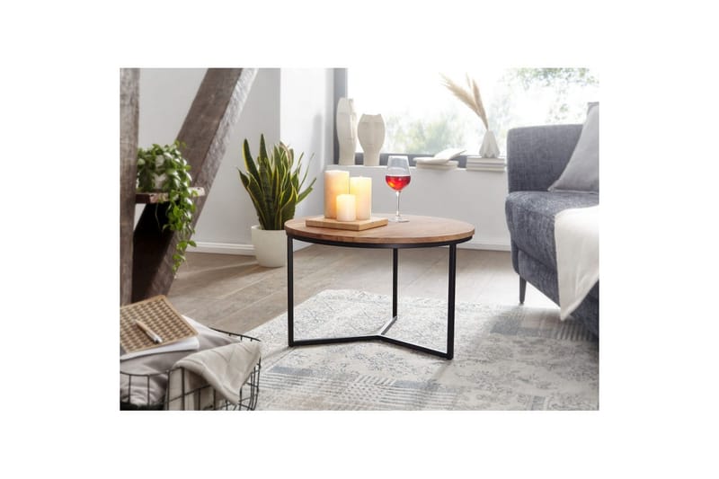 Soffbord Wohnling Massivt trä 60 cm Rund Modern - Möbler - Vardagsrum - Soffbord & vardagsrumsbord - Soffbord