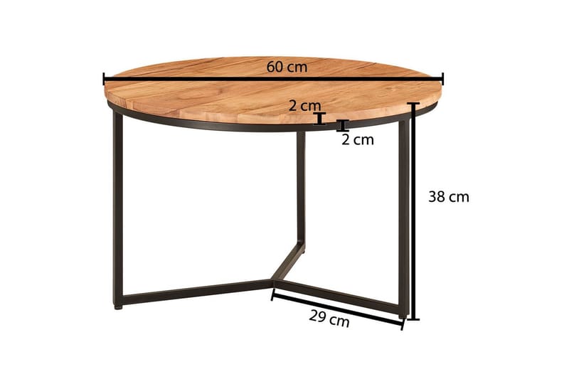 Soffbord Wohnling Massivt trä 60 cm Rund Modern - Möbler - Vardagsrum - Soffbord & vardagsrumsbord - Soffbord