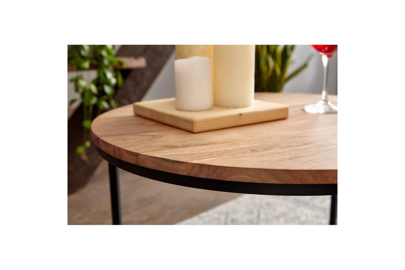 Soffbord Wohnling Massivt trä 60 cm Rund Modern - Möbler - Vardagsrum - Soffbord & vardagsrumsbord - Soffbord